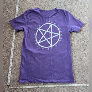Purple Graphic T-Shirt with Pentagram Design